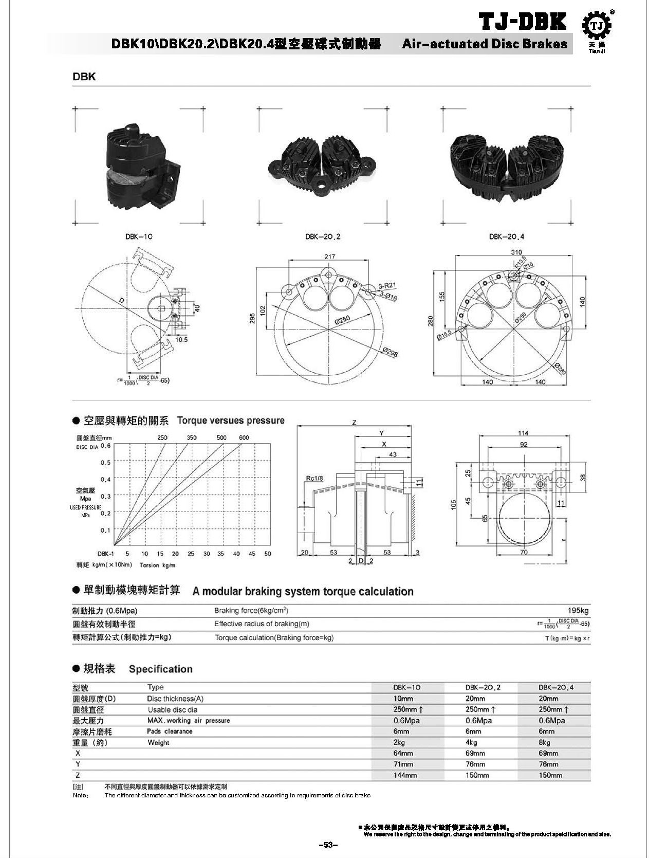 空壓碟式制動(dòng)器